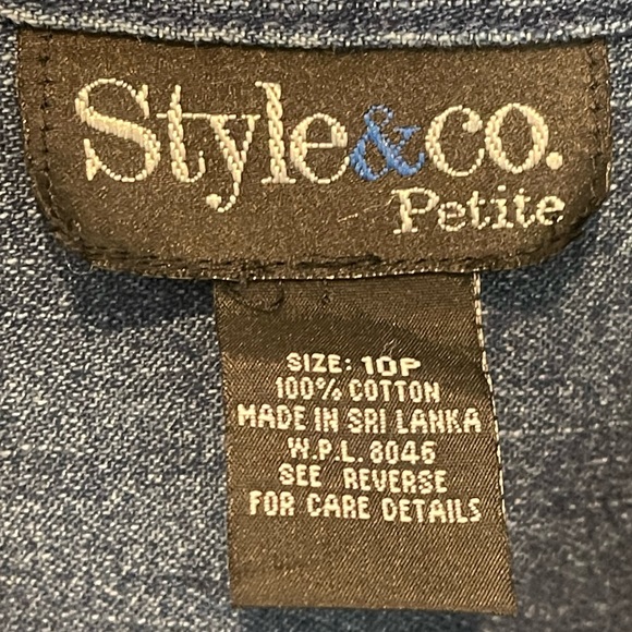 Vintage Style & Co. Petite Button-Down Short Denim Dress Size 10P - Picture 3 of 8